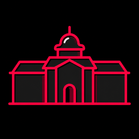 Neon-Stadt-Icon von Schloss Bruchsal für Firmenwebsites in Bruchsal
