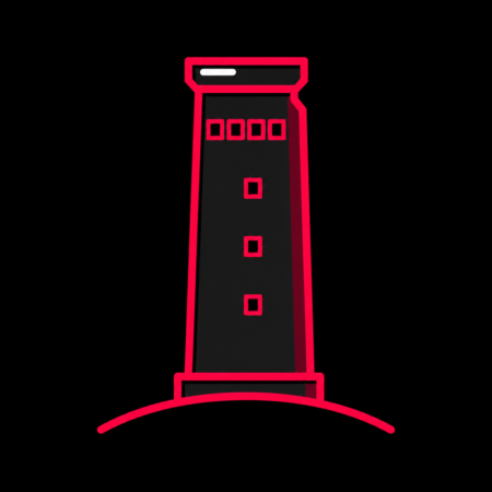 Neon-Stadt-Icon des Uhlbergturms für Firmenwebsites in Filderstadt