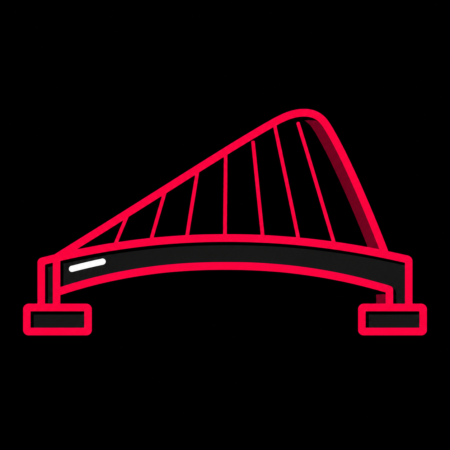 Neon-Stadt-Icon der Passerelle des Deux Rives für Firmenwebsites in Kehl