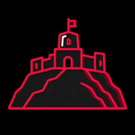 Neon-Stadt-Icon der Festungsruine Hohentwiel für Firmenwebsites in Singen (Hohentwiel)