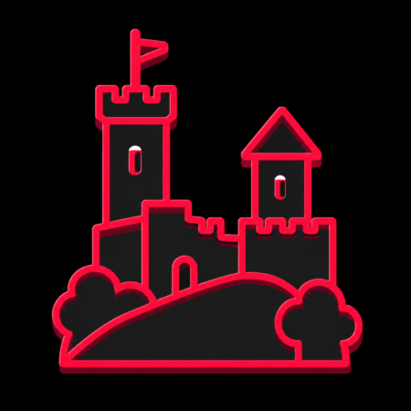 Neon-Stadt-Icon mit Windeck und Wachenburg für Firmenwebsites in Weinheim
