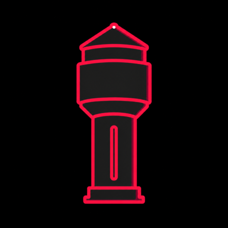 Neon-Icon des Wasserturms Rheinfelden für kostengünstige Firmenwebsites in Rheinfelden