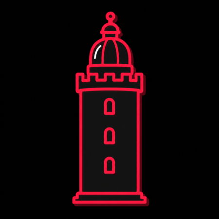 Neon-Stadt-Icon des Weißen Turms für Firmenwebsites in Bad Homburg vor der Höhe