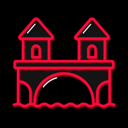 Firmenwebsites in Bad Kreuznach – stilisiertes Stadt-Icon mit den Brückenhäusern auf der Alten Nahebrücke