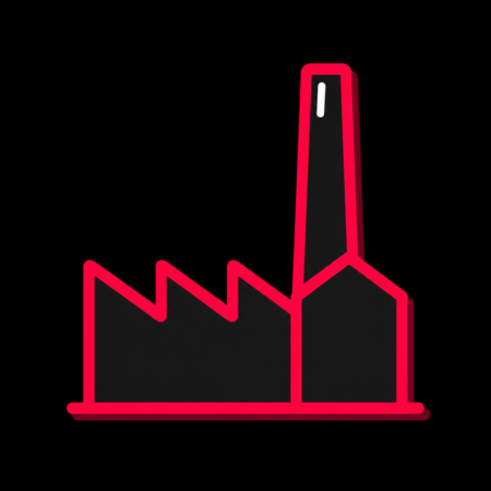Firmenwebsites in Crimmitschau – stilisiertes Stadt-Icon mit historischer Tuchfabrik und markantem Schornstein
