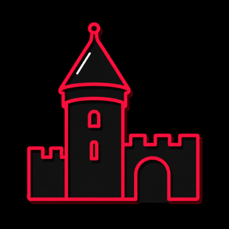 Firmenwebsites in Dietzenbach – stilisiertes Stadt-Icon mit Hexenturm, Kegeldach und Stadtmauer