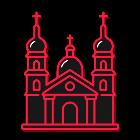Neon-Stadt-Icon mit Fuldaer Dom für Firmenwebsites in Fulda