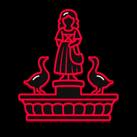 Stadt-Icon für Firmenwebsites in Göttingen mit stilisiertem Gänseliesel und Gänsen