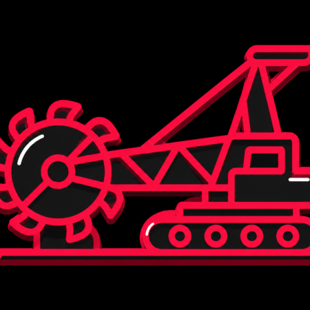 Reduziertes Schaufelradbagger-Icon aus Ferropolis für Firmenwebsites in Gräfenhainichen