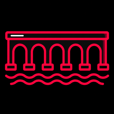 Firmenwebsites in Grimma – stilisiertes Stadt-Icon mit der Pöppelmannbrücke über der Mulde
