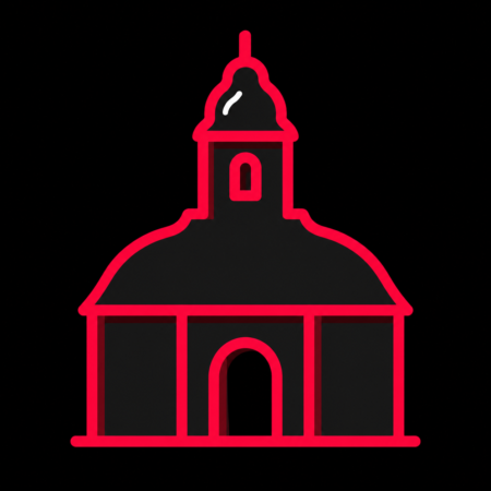 Firmenwebsites in Großenhain – stilisiertes Stadt-Icon mit der spätbarocken Marienkirche und ihrem markanten Turm