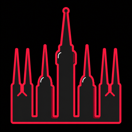 Reduziertes Stadt-Icon mit den fünf Türmen als Landmarke für Firmenwebsites in Halle (Saale)