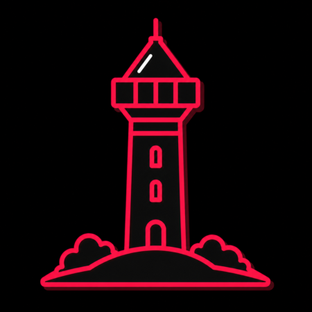 Neon-Stadt-Icon mit Meisterturm für Firmenwebsites in Hofheim am Taunus