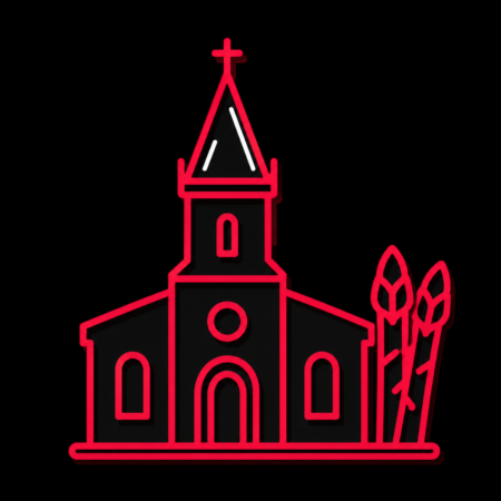 Firmenwebsites in Lampertheim – stilisiertes Stadt-Icon der Domkirche mit Kirchturm und Spargelmotiv