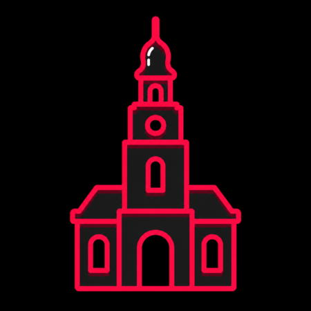 Firmenwebsites in Leer – stilisiertes Stadt-Icon mit dem historischen Rathaus und markantem Rathausturm