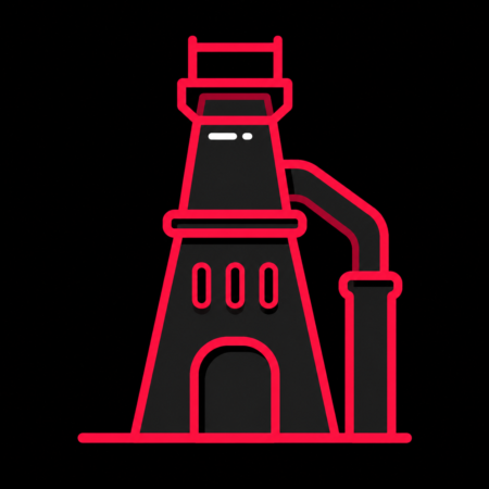 Firmenwebsites in Neunkirchen – stilisiertes Stadt-Icon mit Hochofen des Alten Hüttenareals