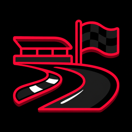 Reduziertes Motorsport-Arena-Icon für Firmenwebsites in Oschersleben (Bode)