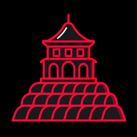 Firmenwebsites in Radebeul – stilisiertes Stadt-Icon mit dem Spitzhaus über den Weinbergen
