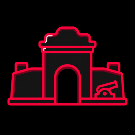 Firmenwebsites in Saarlouis – stilisiertes Stadt-Icon mit Deutschem Tor und Festungskanone