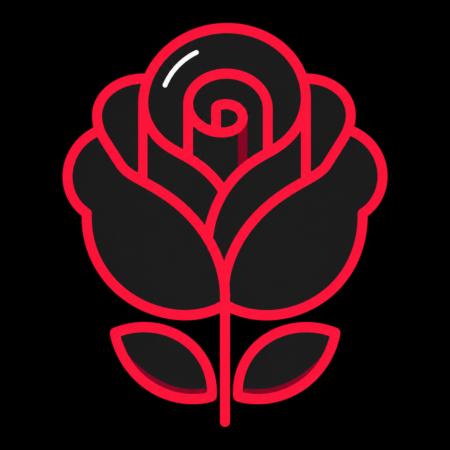 Reduziertes Rosenstadt-Icon für Firmenwebsites in Sangerhausen
