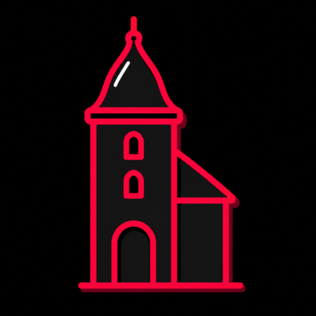 Firmenwebsites in Schkeuditz – stilisiertes Stadt-Icon mit der Kirche St. Nikolai und ihrem markanten Turm