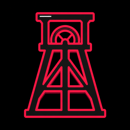 Reduziertes Förderturm-Icon für Firmenwebsites in Staßfurt