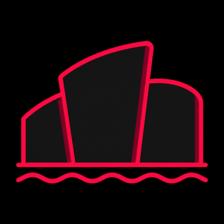 Stadt-Icon für Firmenwebsites in Stralsund mit stilisiertem Ozeaneum und Wellenmotiv