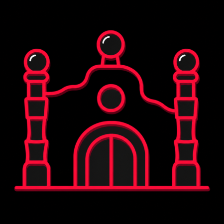Firmenwebsites in Uelzen – stilisiertes Stadt-Icon mit dem Hundertwasser-Bahnhof und markanten Kugelformen
