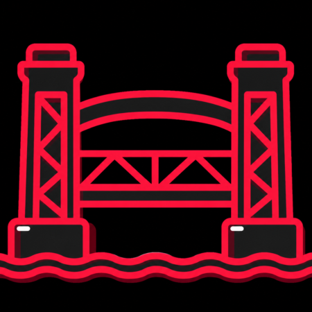 Stadt-Icon für Firmenwebsites in Wilhelmshaven mit stilisierter Kaiser-Wilhelm-Brücke