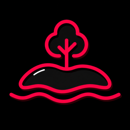 Firmenwebsites in Wörth am Rhein – stilisiertes Stadt-Icon mit Rheininsel, Baum und Wasserlinie