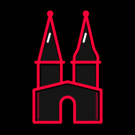 Minimalistisches Neon-Icon der Roten Spitzen für Firmenwebsites in Altenburg