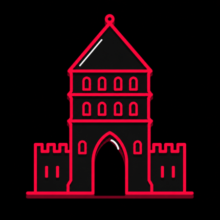 Firmenwebsites in Altentreptow – Stadt-Icon des Brandenburger Tors mit spitzbogiger Durchfahrt und Satteldach