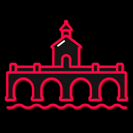 Firmenwebsites in Amt Creuzburg – Stadt-Icon mit historischer Werrabrücke, markanten Steinbögen und Liboriuskapelle.