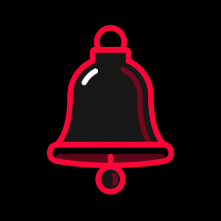 Minimalistisches Neon-Icon einer Glocke für Firmenwebsites in Apolda