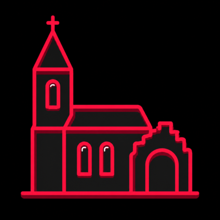 Firmenwebsites in Arendsee (Altmark) – stilisiertes Stadt-Icon mit der Klosterkirche Arendsee und angedeuteter Klosterruine als Wahrzeichen.
