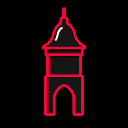 Minimalistisches Neon-Icon des Neutorturms für Firmenwebsites in Arnstadt