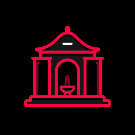Minimalistisches Neon-Icon des Goethebrunnens für Firmenwebsites in Bad Berka