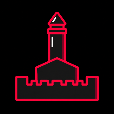 Firmenwebsites in Bad Düben – stilisiertes Stadt-Icon mit Burg Düben und dem Turm „Lug ins Land“.