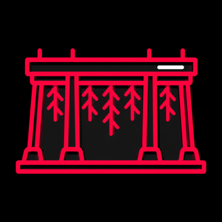 Minimalistisches Neon-Icon des Gradierwerks für Firmenwebsites in Bad Salzungen