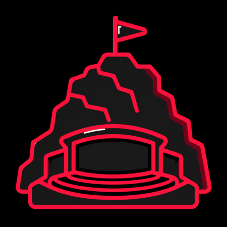 Minimalistisches Icon des Kalkbergs mit Freilichtbühne für Firmenwebsites in Bad Segeberg.