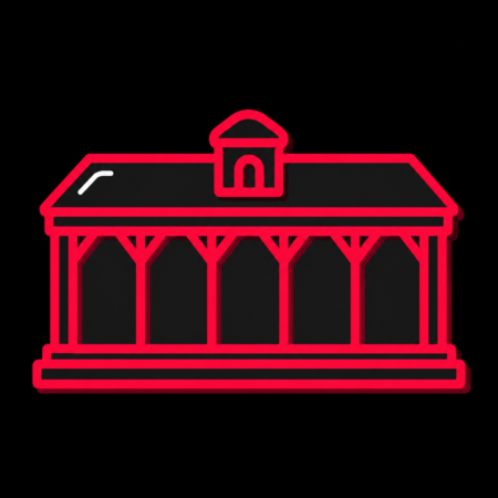 Minimalistisches Neon-Icon des Gradierwerks Louise für Firmenwebsites in Bad Sulza