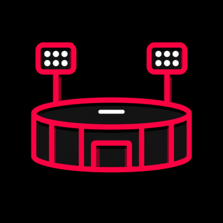 Minimalistisches Neon-Icon des Parkstadions für Firmenwebsites in Baunatal