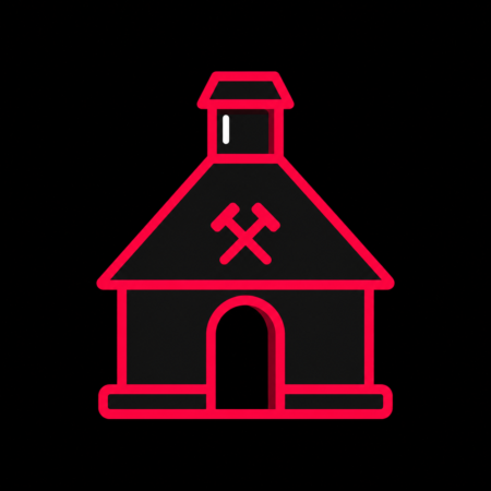 Firmenwebsites in Brand-Erbisdorf – minimalistisches Stadt-Icon des Huthauses Einigkeit mit Bergbau-Symbol