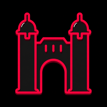Neon-Stadt-Icon des Jerusalemer Tors für Firmenwebsites in Büdingen