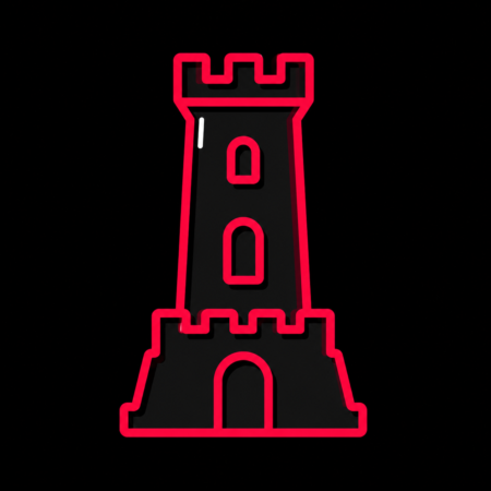 Neon-Stadt-Icon des Wilhelmsturms für Firmenwebsites in Dillenburg
