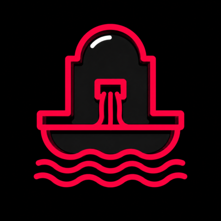 Minimalistisches Neon-Icon der Unstrutquelle für Firmenwebsites in Dingelstädt