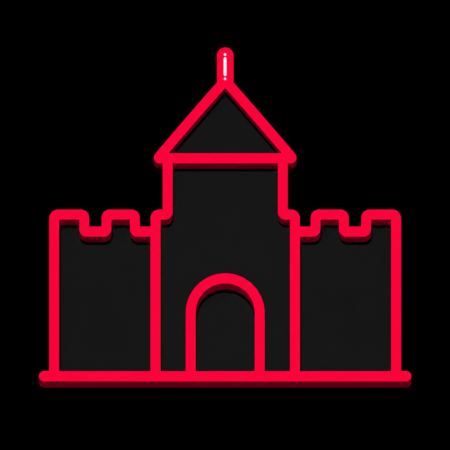 Neon-Stadt-Icon der Wasserburg Rückingen für Firmenwebsites in Erlensee