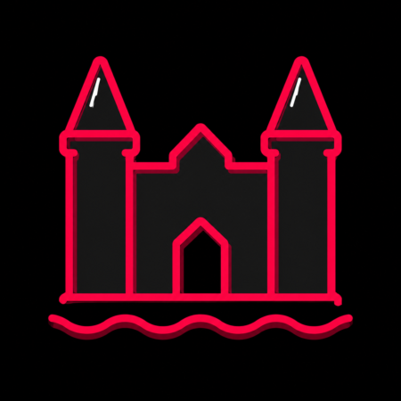 Minimalistisches Icon des Eutiner Schlosses mit Wasserlinie für Firmenwebsites in Eutin.