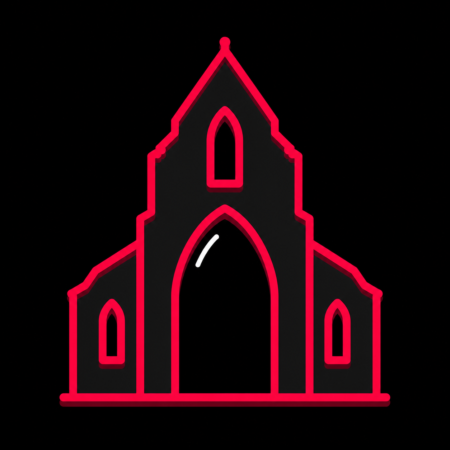 Firmenwebsites in Franzburg – Stadt-Icon der Schlosskirche Franzburg mit steilem Dach und markantem gotischem Bogen