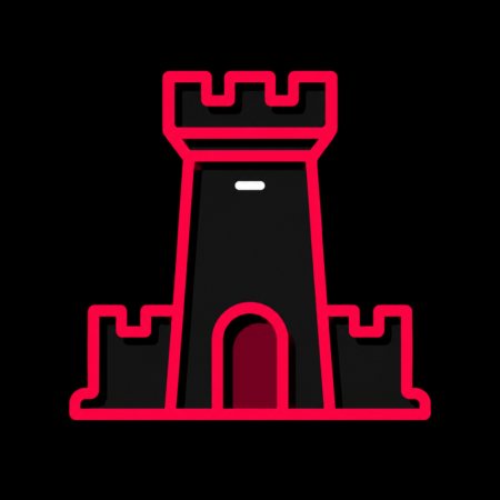 Minimalistisches Neon-Icon des Adolfsturms für Firmenwebsites in Friedberg